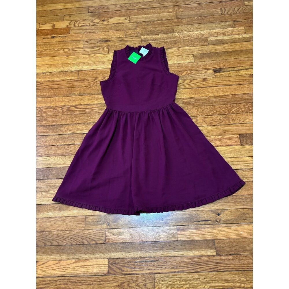 Kate Spade Womens Ma Cherie Ruffle Fit Flare Dress Sz 8 Red Cherry NWT $368